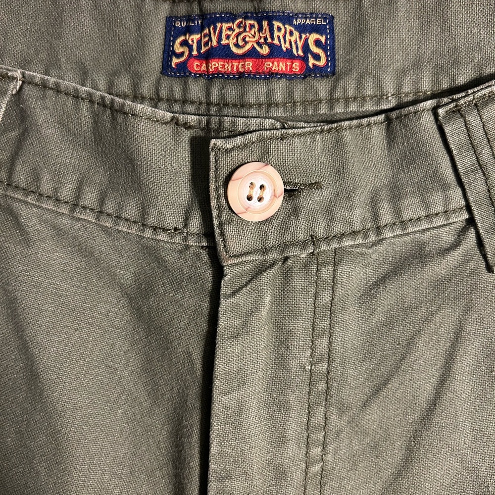 Vintage Steve & Barry's Carpenter Pants Mens 36 X 32 Loose‎ Fit Workwear Green